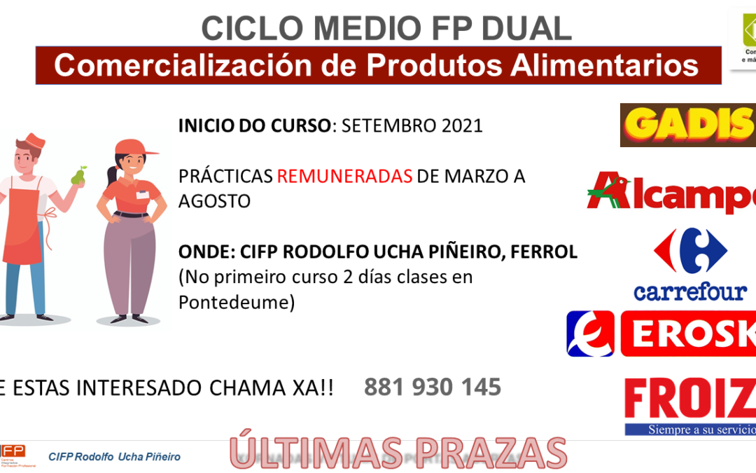 Ciclos de FP Dual con prazas dispoñibles